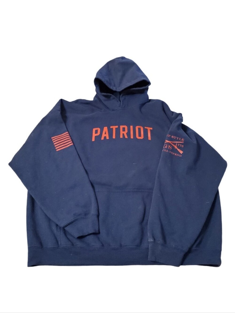 Grunt Style Men's Navy Patriot 0 F's Given Pullover Hoodie Sweatshirt 3XL